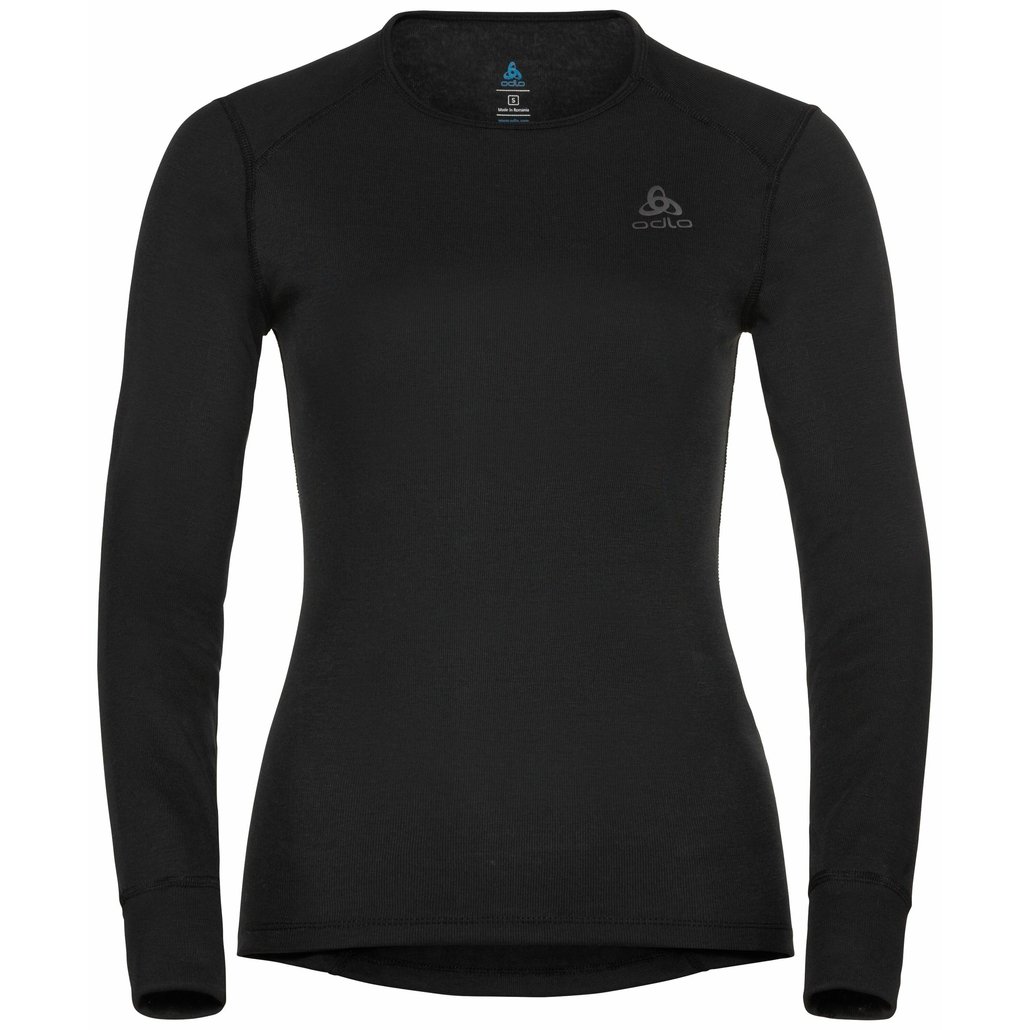 Odlo Womens BL Top Crew Neck L S Active Warm 159101 15000 Black 15000 Black M 7613361774867
