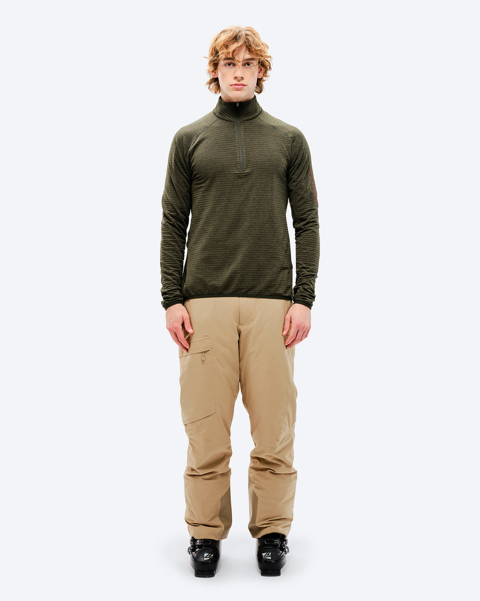 The Mountain Studio Mens Light Tech Fleece Half Zip