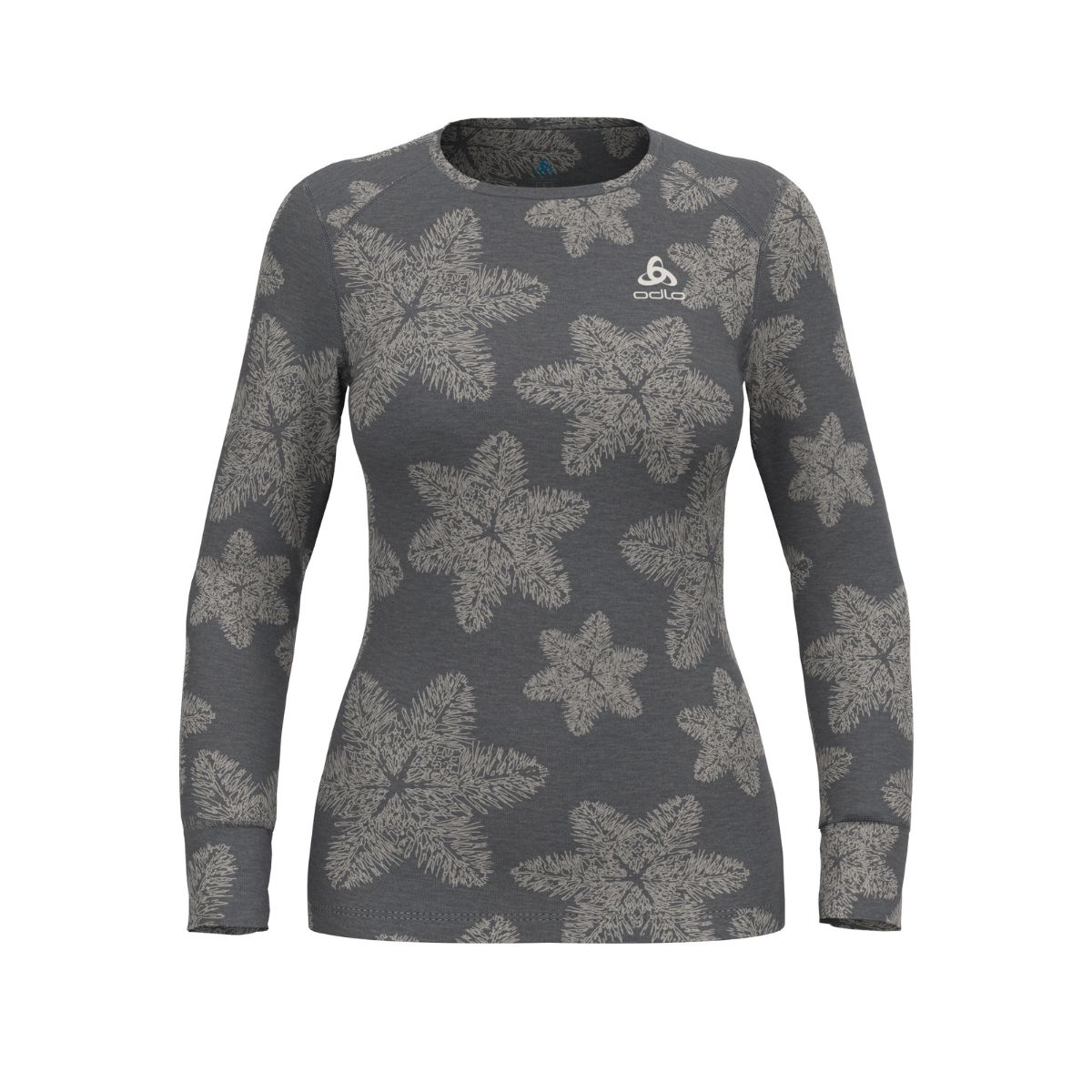 Odlo Womens God Jul Print L/S Crew Neck Shirt